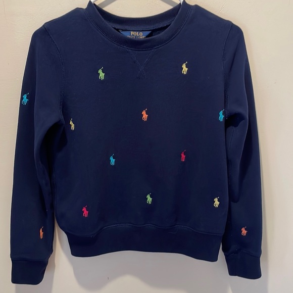 Polo Ralph Lauren Girls All Over Multicolor Pony Fleece Sweatshirt Size … - Picture 2 of 16
